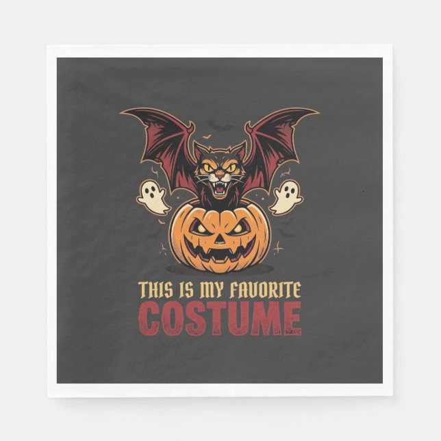 Halloween Kostym Monster Pumpa Gotisk Vektor De Pappersservett (Framsidan)