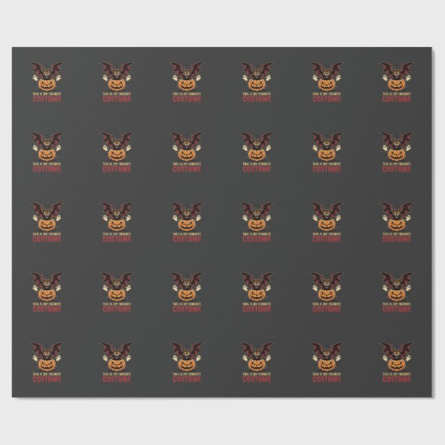 Halloween Kostym Monster Pumpa Gotisk Vektor De Presentpapper (Platt)