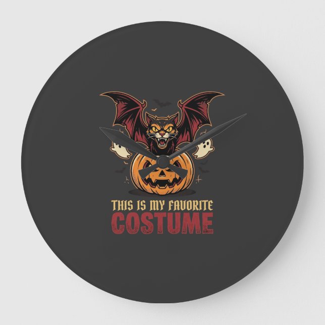 Halloween Kostym Monster Pumpa Gotisk Vektor De Stor Klocka (Framsida)