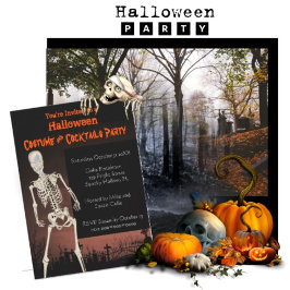 Halloween-kostym och cocktailparty-inbjudan inbjudningar