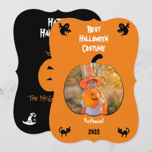 Halloween-kostym Personlig Foto Högtidlig Julkort