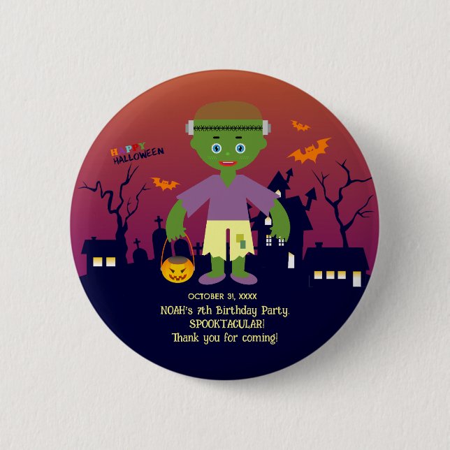 Halloween Kostym Pojke Födelsedagsfest  Knapp (Framsida)