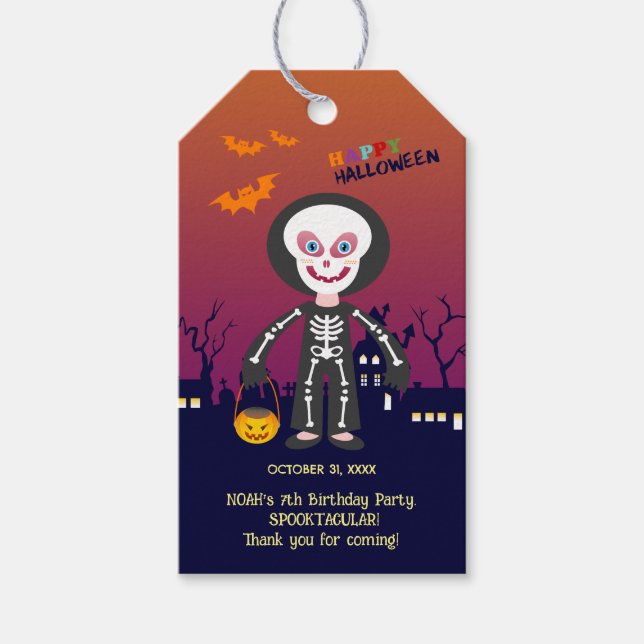 Halloween-kostym Pojke Födelsedagsfest  Presentetikett (Framsidan)