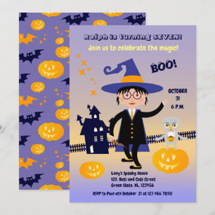 Halloween-kostym Pojke Trollkarl Födelsedagsfest Inbjudningar