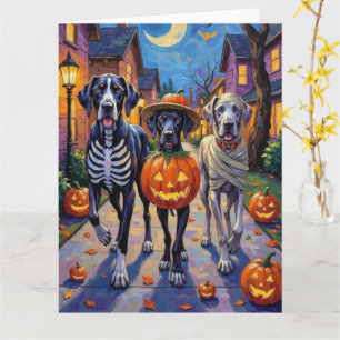 Halloween-kostymer för Great Dane som går runt och Kort