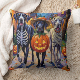 Halloween-kostymer för Great Dane som går runt och Kudde