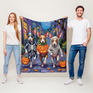 Halloween-kostymer för råttterrier som stryker omk fleecefilt