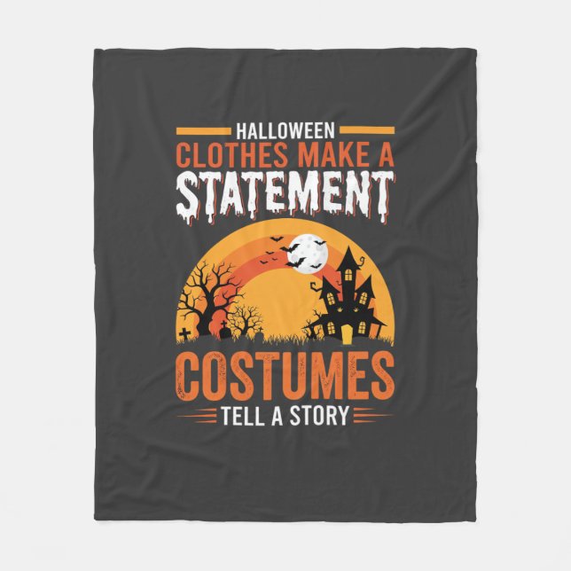 Halloween-kostymer Statement Spökhus-design Fleecefilt (Framsidan)