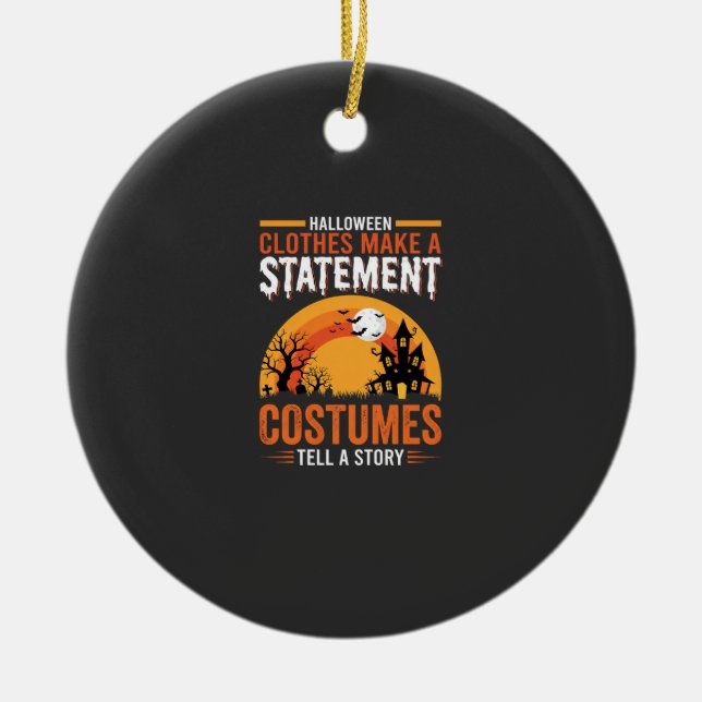 Halloween-kostymer Statement Spökhusdesign Julgransprydnad Keramik (Framsidan)
