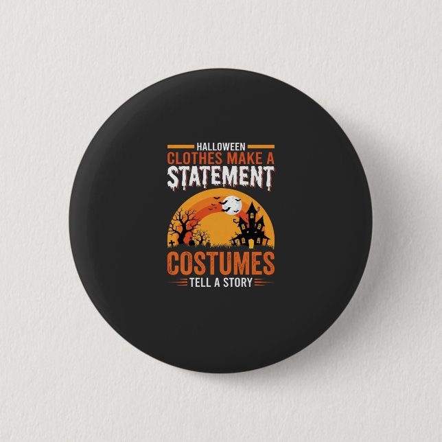 Halloween-kostymer Statement Spökhusdesign Knapp (Framsida)