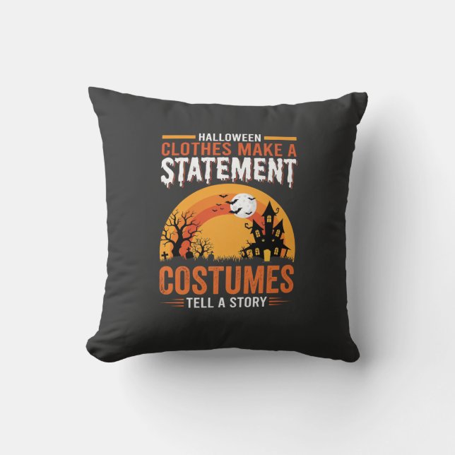 Halloween-kostymer Statement Spökhusdesign Kudde (Framsida)