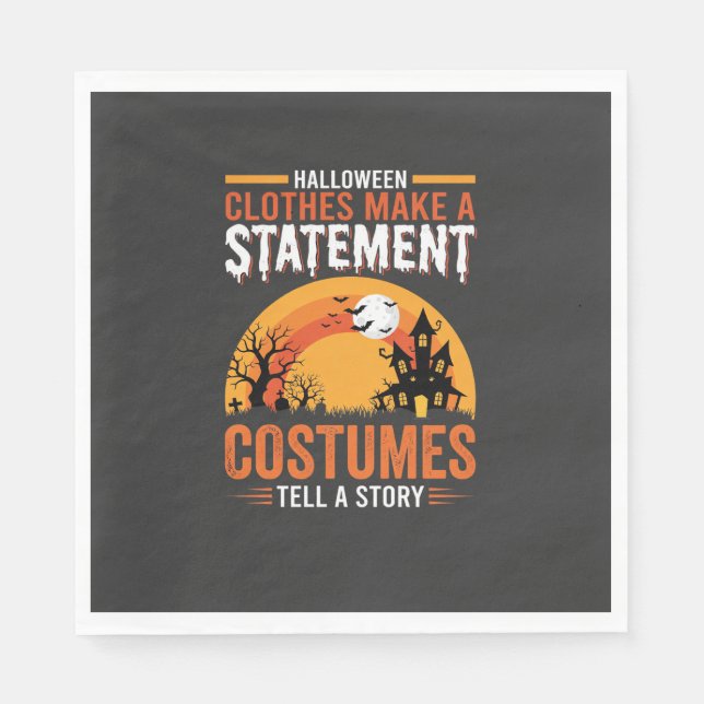 Halloween-kostymer Statement Spökhusdesign Pappersservett (Framsidan)