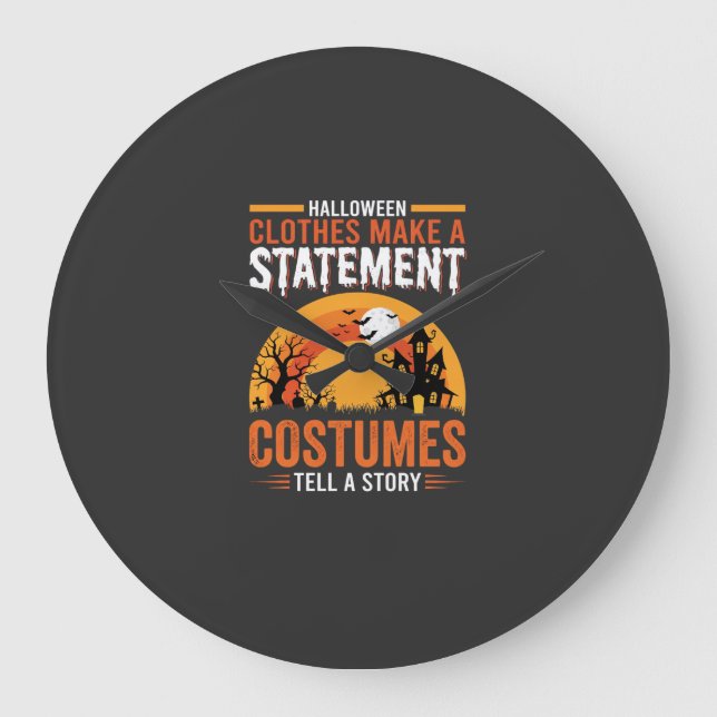 Halloween-kostymer Statement Spökhusdesign Stor Klocka (Framsida)