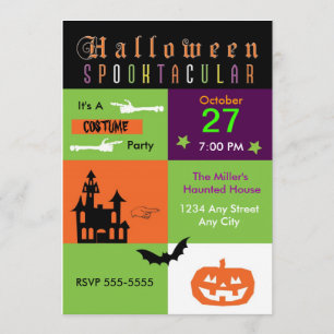 Halloween Kostymfest Färgfest Inbjudan