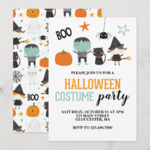 Halloween-kostymfest för barn inbjudan