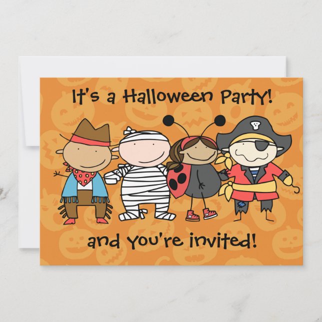 Halloween-kostymfest för barn inbjudan (Framsida)