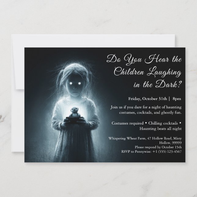Halloween-kostymfest för spökbarn inbjudan (Framsida)