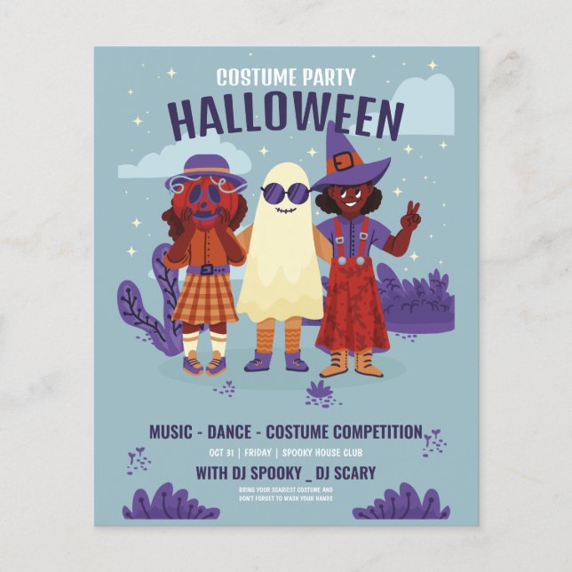 Halloween kostymfest, Halloween natt  Flygblad (Framsidan)
