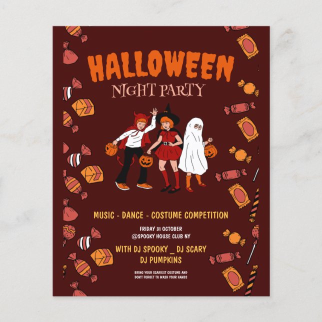 Halloween kostymfest, Halloween natt Flygblad (Framsidan)