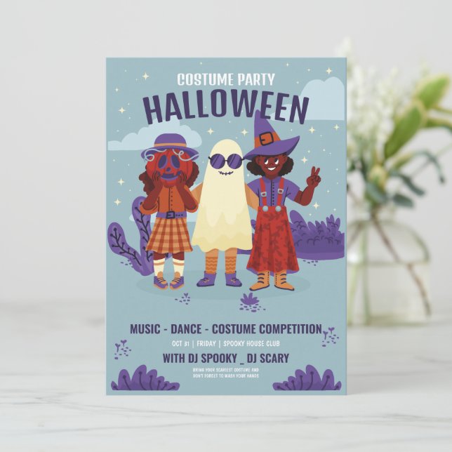 Halloween kostymfest, Halloween natt  Inbjudningar (Stående Fram)