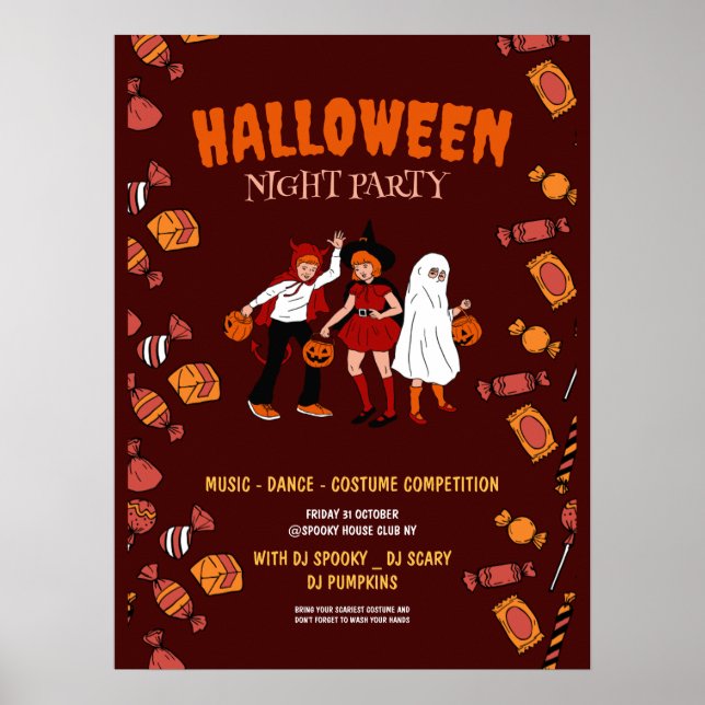 Halloween kostymfest, Halloween natt Poster (Framsidan)