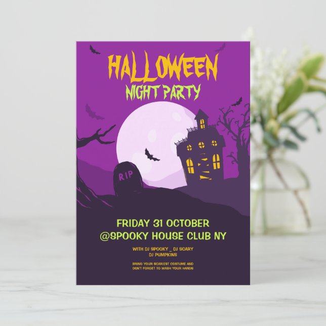 Halloween kostymfest, Halloween nattfest Inbjudningar (Stående Fram)