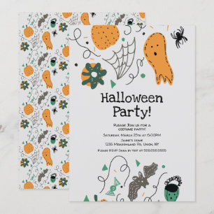 Halloween-kostymfest illustration av spökdesign inbjudningar