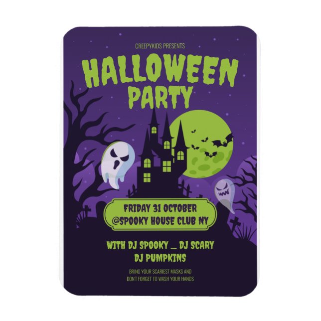 Halloween kostymfest inbjudan Halloweenfest Magnet (Vertikal)