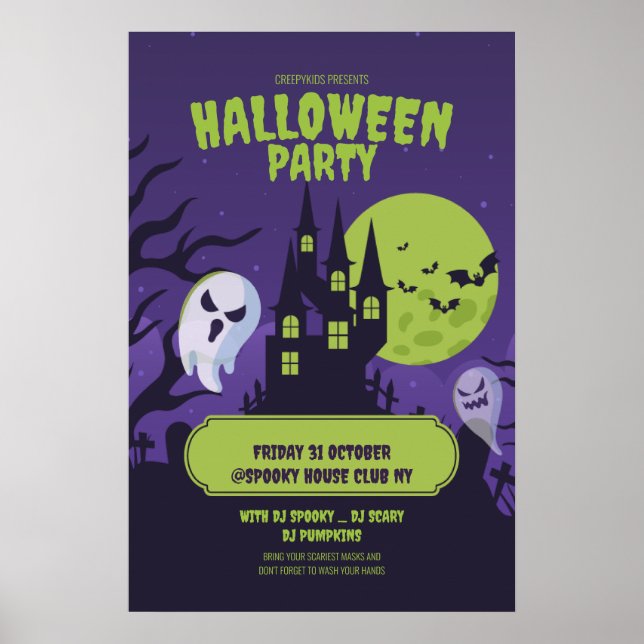 Halloween kostymfest inbjudan Halloweenfest Poster (Framsidan)