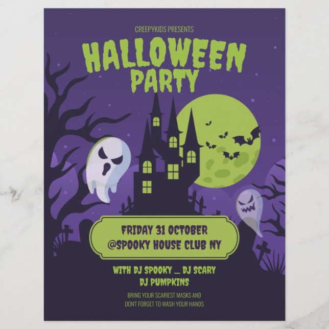 Halloween kostymfest inbjudan Halloweenfest Reklamblad (Framsidan)