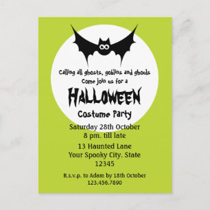 Halloween Kostymfest Inbjudan Vykort