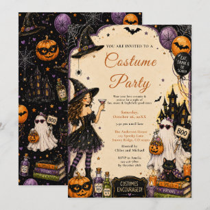 Halloween Kostymfest Natt Inbjudningar