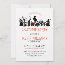Halloween Kostymfest SkräckHalloween Typografi Inbjudningar