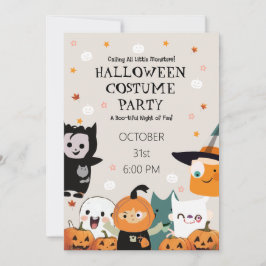 Halloween-kostymfest | Söta barnkaraktärer Inbjudningar