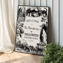 Halloween Kostymfest Vuxna Välkomna Skylt