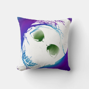 Halloween-krackad Skull med Magic Färg 2 Kudde