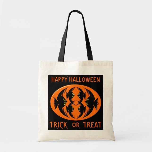 Halloween Kråka Bus eller godis Bag Tygkasse (Framsidan)
