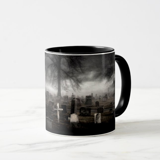 Halloween Kråka Graveyard Mugg (Framsida höger)
