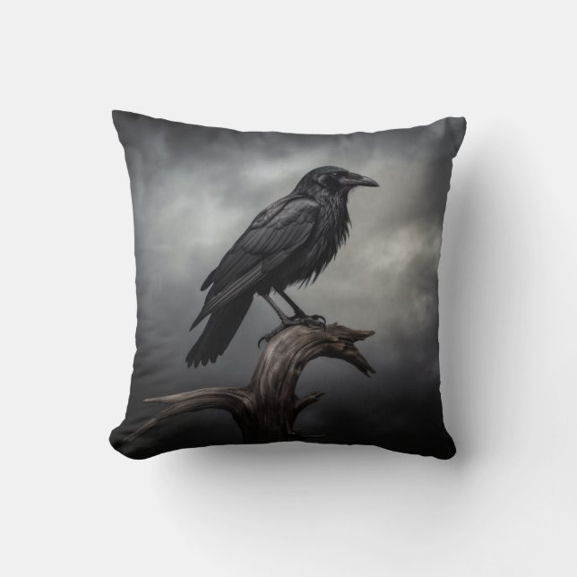 Halloween-Kråka Kudde (Framsida)