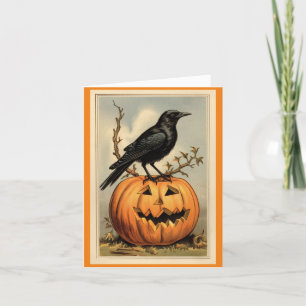 Halloween-Kråka och Pumpkin-hälsningskort Kort