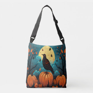 Halloween-Kråkan i Pumpkin Forest Axelväska