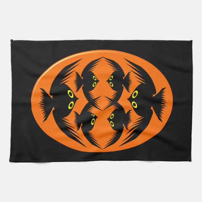Halloween Kråkas Kitchen Towel Kökshandduk (Horisontell)
