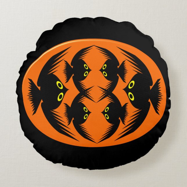 Halloween Kråkas Pillow Rund Kudde (Framsidan)