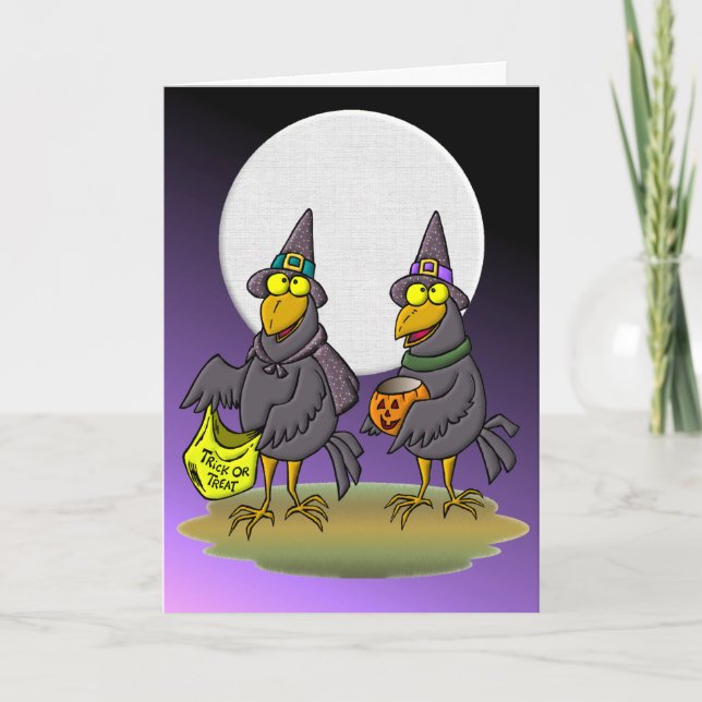 Halloween-Kråkor Kort (Framsida)