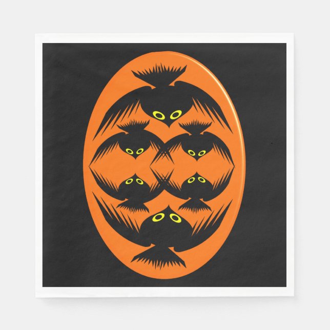 Halloween-Kråkor Pappra Napkins Pappersservett (Framsidan)