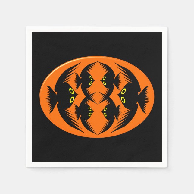 Halloween-Kråkor Pappra Napkins Pappersservett (Framsidan)