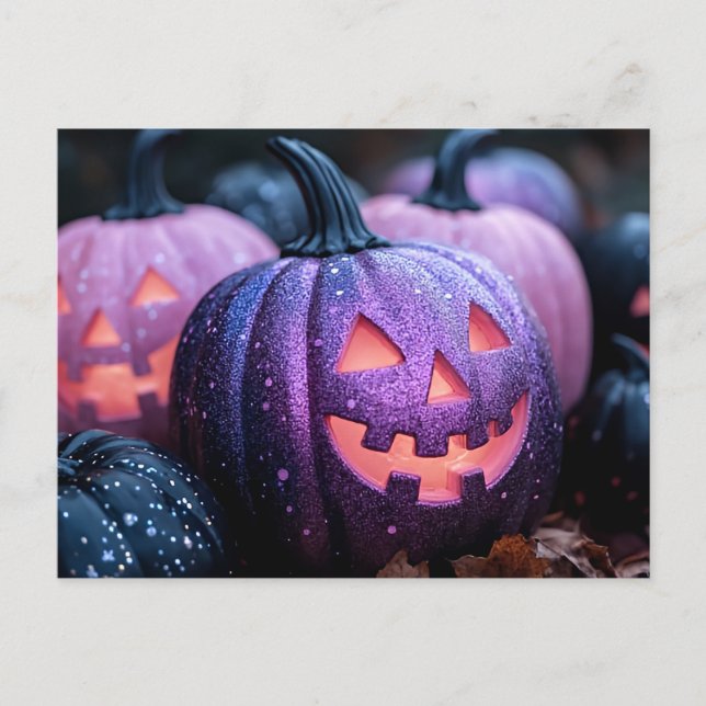 Halloween-krämpumpning av gratulationskort vykort (Framsida)