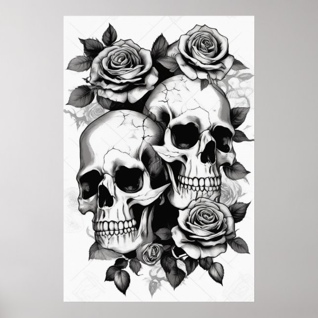 Halloween-kranier Digital konst Nedladdningsbar Po Poster (Framsidan)