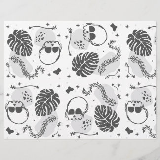 Halloween-kranier och blad Scrapbook-papper Reklamblad