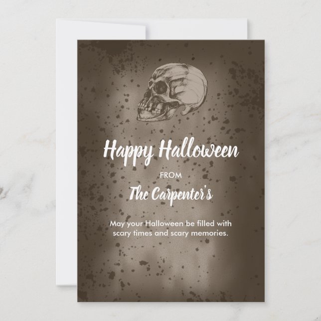 Halloween-kraniet Inbjudningar (Framsida)